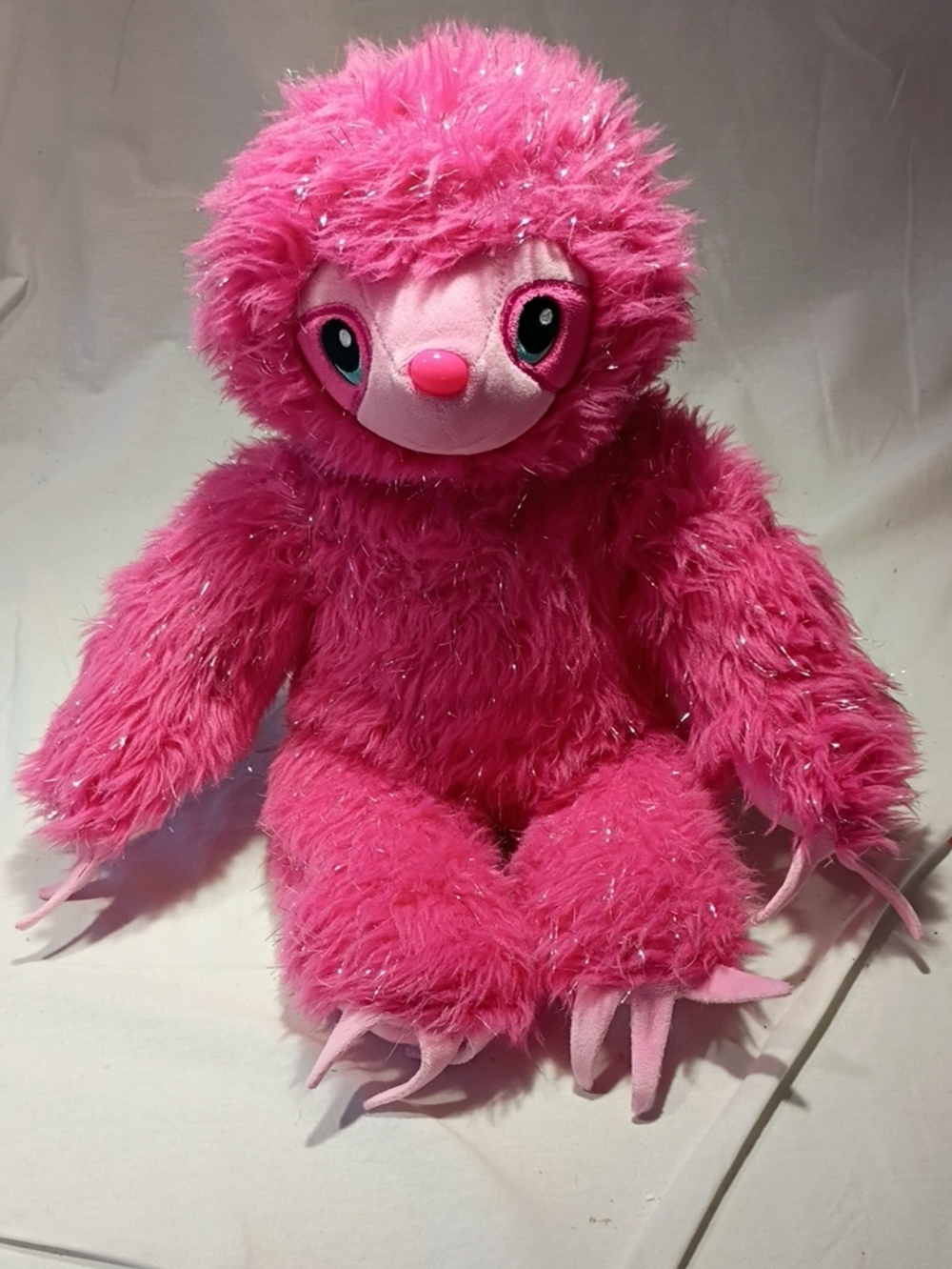 EUC BUILD-A-BEAR Sloth Pink Sparkle Glitter 18" Fuzzy Soft Stuffed 2019 Hug